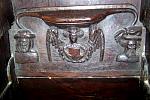 St Mary and St Nicholas church Beaumaris Anglesey early 16th century welsh misericords misericord misericorde misericordes Miserere Misereres miserikordie misericorden Misericórdia Misericordia miséricordes choir stalls Woodcarving woodwork pity seats Beaumaris s4.2.jpg